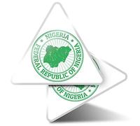 2 x Triangle Stickers 10 cm - Federal Republic of Nigeria Africa Fun Decals for Laptops,Tablets,Luggage,Scrap Booking,Fridges #4782