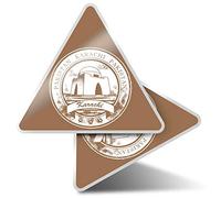 2 x Triangle Stickers 10 cm - Karachi Pakistan Quaid E Azam Fun Decals for Laptops,Tablets,Luggage,Scrap Booking,Fridges #5951