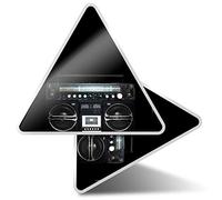 2 x Triangle Stickers 10 cm - ky Retro Radio Boombox Fun Decals for Laptops,Tablets,Luggage,Scrap Booking,Fridges #3830