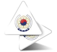 2 x Triangle Stickers 10 cm - South Korea Flag Travel Korean Asia Fun Decals for Laptops,Tablets,Luggage,Scrap Booking,Fridges #5379