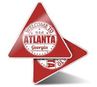 2 x Triangle Stickers 10 cm - Welcome to Atlanta Georgia USA Fun Decals for Laptops,Tablets,Luggage,Scrap Booking,Fridges #5211