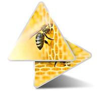 2 x Triangle Stickers 10cm - Bee Hive Honeycomb Honey Laptop Tablet Luggage Scrapbook #44258