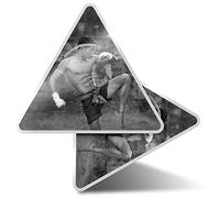 2 x Triangle Stickers 10cm - BW - Muay Thai Boxing Fighter Laptop Tablet Luggage Scrapbook #43262