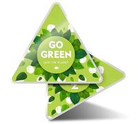2 x Triangle Stickers 10cm - Go Green Save The Planet Climate Change Laptop Tablet Luggage Scrapbook #45169