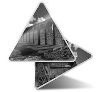 2 x Triangle Stickers 7.5cm - BW - Ribblehead Viaduct Yorkshire Dales Fun Decals for Laptops,Tablets,Luggage,Scrap Booking,Fridges #36657