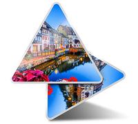 2 x Triangle Stickers 7.5cm - Canal Colmar Alsace France Fun Decals for Laptops,Tablets,Luggage,Scrap Booking,Fridges #44511