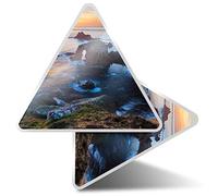 2 x Triangle Stickers 7.5cm - Lands End Cornwall England UK Fun Decals for Laptops,Tablets,Luggage,Scrap Booking,Fridges #45509