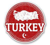 2 x Turkey Vinyl Sticker Luggage Travel iPad Laptop Helmet Gift Map Flag #5561 (10cm x 10cm)