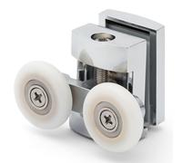 2 x Twin Top Zinc Alloy Shower Door Rollers/Runners/Spares 23mm Wheel Diameter L101