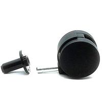 2 x Twin Wheel CASTORS 45mm Black Ferrule Fitting Furniture Castor Wheels