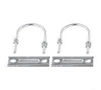 2 x U-bolt mast clamp holder, 18-23 mm tube | Even force distribution, protects the mast from damage, ideal for antenna mounting, silver metal finish