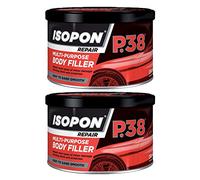 2 x U Pol Davids Isopon P38 Easy Sand Car Body Filler Repair Dents Scratches, Multi-Purpose Easy Sand Polyester Body Filler