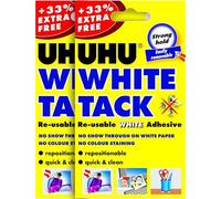 2 x UHU White Tack Reusable Adhesive Putty Strong Hold Easily Removable No Show Through on White Paper Repositionable Sticky Tack for Photo Mounting Art Crafts Decorations School Office Home