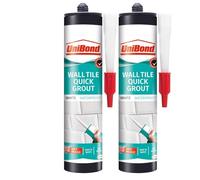 2 x Ultraforce Quick White Wall Tile Grout - 460g Cartridge - Waterproof & Mould-Resistant - Fast-Setting Grout for Kitchens & Bathrooms