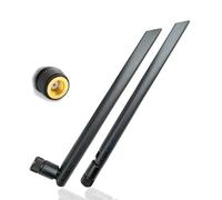 2 x UniteCom Dual Band Wi-Fi 2.4GHz 5GHz Terminal Antenna 5dBi Gain RP-SMA Male Connector 90° Removable Foldable Router Blade Aerial Omni-Directional WLAN Wireless Internet Broadband (Black)