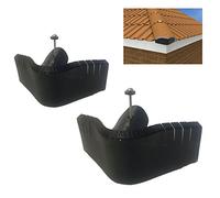 2 x Universal Black Hip End Tile Closer Units, Dry Roof Fixing to Replace Mortar