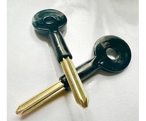 2 x Universal Brass Star Bolt Key Security Rack Door Key Lock for Doors & Windows 80mm Key Length 30mm Cylinder Hole.
