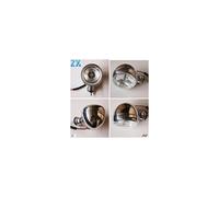 2 X UNIVERSAL CHROME METAL OLDTIMER RETRO CAR VINTAGE LIGHT LAMP FOG HALOGEN 12V