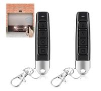 2 x Universal Remote Control Garage Door Handheld Transmitter 4 Channels with Learning Function, Handheld Transmitter 433 MHz, Garage Door Opener Universal, Garage Door Opener, Remote Control, Cloning