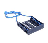 2 X USB 3.0 Front Panel with 3.5Inch Device/HDD or 2.5Inch SSD/HDD to 5.25 Floppy to Optical Drive Bay Tray Bracket