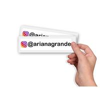 2 x Username, social media, Personalised Text, Tag, Car, Laptop, Vinyl Decal Sticker for your instagram tag (20CM)