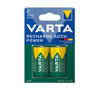 2 x Varta C size 3000mAh batteries Rechargeable Ni-MH 1.2V HR14 Baby Power Accu