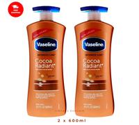 2 x Vaseline Body Lotion Cocoa Radiant With Cocoa Butter Intensive Care 600ml