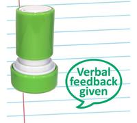 2 x Verbal Feedback Given (Green Ink) Teacher Stamps. Refillable, Quality 22mm Self-Inking Teacher Feedback Stamper.