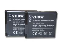 2 x vhbw CAMERA BATTERY SET for Panasonic Lumix: DMC-F5, DMC-F5K, DMC-FH10, DMC-FH10P, DMC-SZ3, DMC-SZ3V as DMW-BCL7, DMW-BCL7E