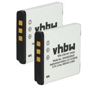 2 x vhbw camera battery SET suitable for KODAK Zi8 Pocket-Camcorder, Zi19 KODAK Playtouch like Fuji NP-50, Kodak Klic-7004