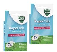 2 x Vicks Comforting Soothing Menthol VapoPads 2 Packs of 7 = 14 Pads *OMM TM*
