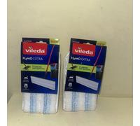 2 X Vileda H2Pro Extra Microfibres Flat Mop Refill
