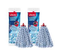 2 X Vileda Supermocio Microfibre & Cotton Mop Head Refill Hygienic Floor Cleaning Fits All Supermocio Handles Washable