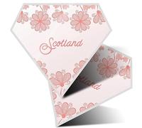2 x Vinyl Stickers 10 cm - Diamond Shape Scotland Flower Pink Illustration Art Print Decal Laptop Tablet Luggage Car Wall Fridge Door Sticker #60036