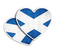 2 x Vinyl Stickers 10 cm - Heart Shape Distressed Scottish Scotland Flag Art Print Decal Laptop Tablet Luggage Car Wall Fridge Door Sticker #56017