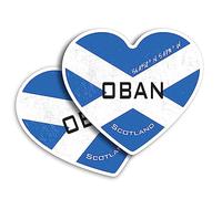 2 x Vinyl Stickers 10 cm - Heart Shape Oban Scotland Flag Circle Art Print Decal Laptop Tablet Luggage Car Wall Fridge Door Sticker #59323
