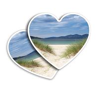 2 x Vinyl Stickers 10 cm - Heart Shape Sand Dunes Isle of Harris Scotland Art Print Decal Laptop Tablet Luggage Car Wall Fridge Door Sticker #51971