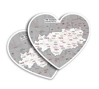 2 x Vinyl Stickers 10 cm - Heart Shape Twickenham District Art Print Decal Laptop Tablet Luggage Car Wall Fridge Door Sticker #55613
