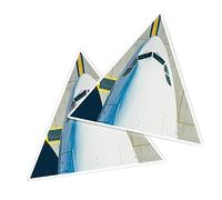 2 x Vinyl Stickers 10 cm - Triangle Shape Aerial View Airplane Airport Plane Jet Art Print Decal Laptop Tablet Luggage Car Wall Fridge Door Sticker #50042