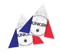 2 x Vinyl Stickers 10 cm - Triangle Shape Dunkirk France Flag Circle Art Print Decal Laptop Tablet Luggage Car Wall Fridge Door Sticker #60175