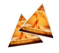 2 x Vinyl Stickers 10 cm - Triangle Shape Nuclear Bomb Explosion Atom Art Print Decal Laptop Tablet Luggage Car Wall Fridge Door Sticker #53100