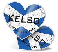 2 x Vinyl Stickers 15 cm - Heart Shape Kelso Scotland Flag Circle Art Print Decal Laptop Tablet Luggage Car Wall Fridge Door Sticker #60061