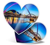 2 x Vinyl Stickers 15 cm - Heart Shape Newcastle Quayside England City Art Print Decal Laptop Tablet Luggage Car Wall Fridge Door Sticker #51554