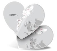2 x Vinyl Stickers 15 cm - Heart Shape Outer Hebrides District Art Print Decal Laptop Tablet Luggage Car Wall Fridge Door Sticker #55581