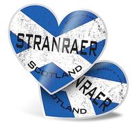 2 x Vinyl Stickers 15 cm - Heart Shape Stranraer Scotland Flag Circle Art Print Decal Laptop Tablet Luggage Car Wall Fridge Door Sticker #60214
