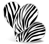 2 x Vinyl Stickers 15 cm - Heart Shape Zebra Stripes Pattern Zoo Wild Animal Art Print Decal Laptop Tablet Luggage Car Wall Fridge Door Sticker #53593