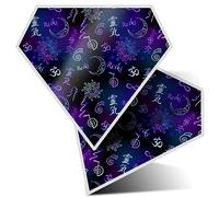 2 x Vinyl Stickers 7.5 cm - Diamond Shape Reiki Esotericist Energy Symbols Art Print Decal Laptop Tablet Luggage Car Wall Fridge Door Sticker #51889