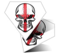 2 x Vinyl Stickers 7.5 cm - Diamond Shape St George's Flag Skull England Art Print Decal Laptop Tablet Luggage Car Wall Fridge Door Sticker #56046