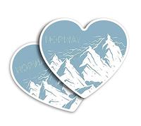 2 x Vinyl Stickers 7.5 cm - Heart Shape Norway Mountains Scandinavian Travel Art Print Decal Laptop Tablet Luggage Car Wall Fridge Door Sticker #59933