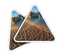 2 x Vinyl Stickers 7.5 cm - Triangle Shape Durdle Door Jurassic Coast Dorset Beach Art Print Decal Laptop Tablet Luggage Car Wall Fridge Door Sticker #50795